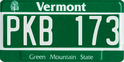 VT license plate PKB173