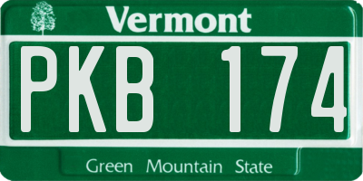 VT license plate PKB174