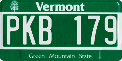 VT license plate PKB179