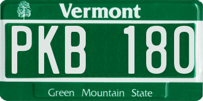 VT license plate PKB180