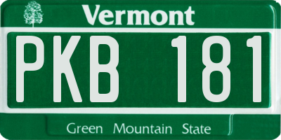 VT license plate PKB181