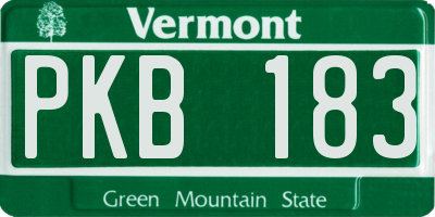 VT license plate PKB183