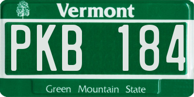 VT license plate PKB184