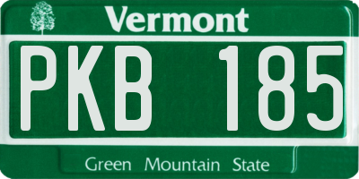 VT license plate PKB185