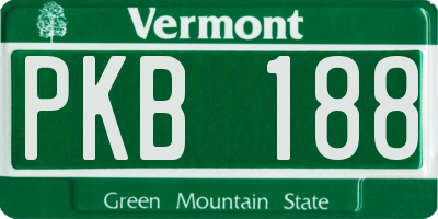 VT license plate PKB188