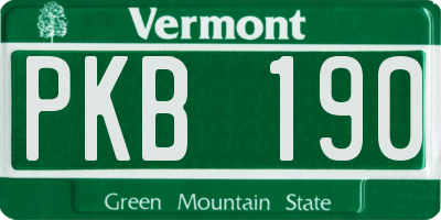VT license plate PKB190