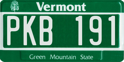 VT license plate PKB191