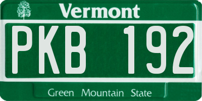 VT license plate PKB192