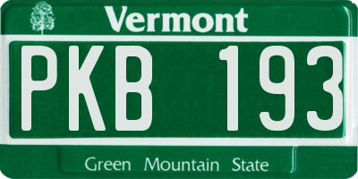 VT license plate PKB193