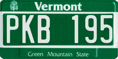 VT license plate PKB195