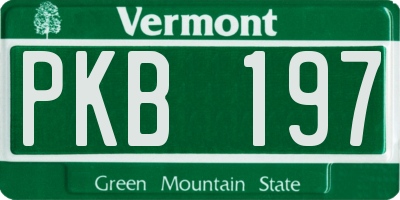 VT license plate PKB197