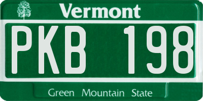 VT license plate PKB198