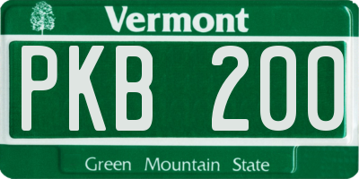 VT license plate PKB200