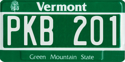 VT license plate PKB201