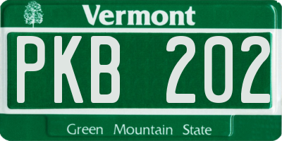 VT license plate PKB202