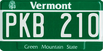 VT license plate PKB210