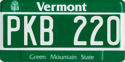 VT license plate PKB220