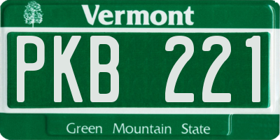 VT license plate PKB221