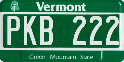 VT license plate PKB222