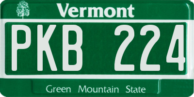 VT license plate PKB224