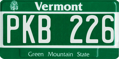 VT license plate PKB226