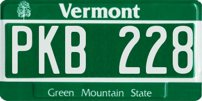 VT license plate PKB228