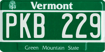 VT license plate PKB229