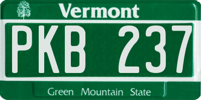 VT license plate PKB237