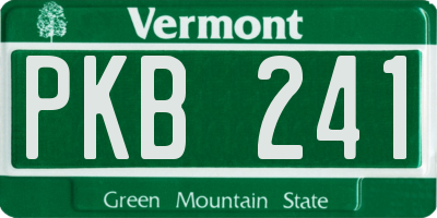 VT license plate PKB241