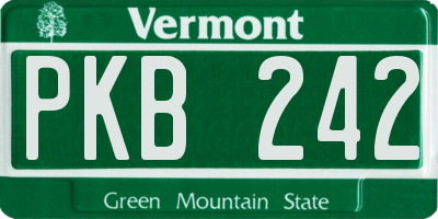 VT license plate PKB242
