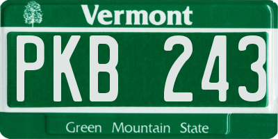 VT license plate PKB243