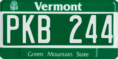 VT license plate PKB244