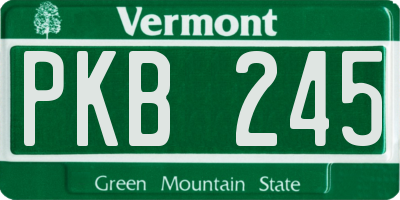 VT license plate PKB245