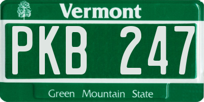 VT license plate PKB247