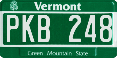 VT license plate PKB248
