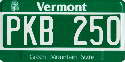 VT license plate PKB250
