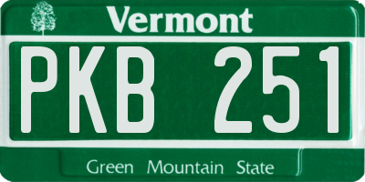 VT license plate PKB251