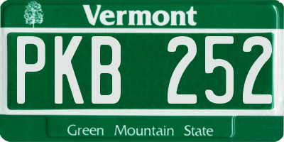 VT license plate PKB252
