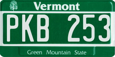 VT license plate PKB253
