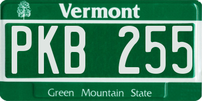 VT license plate PKB255