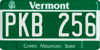VT license plate PKB256