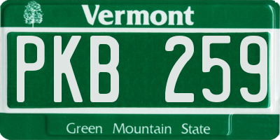 VT license plate PKB259