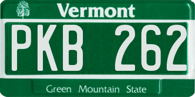 VT license plate PKB262