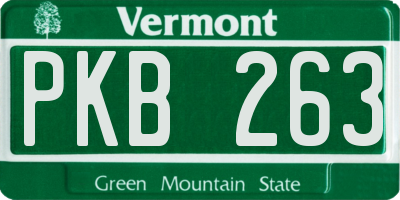 VT license plate PKB263