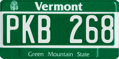 VT license plate PKB268