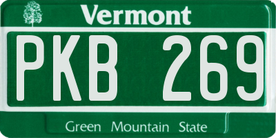 VT license plate PKB269