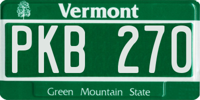 VT license plate PKB270