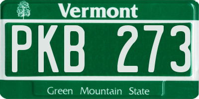 VT license plate PKB273