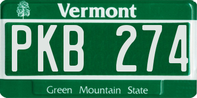 VT license plate PKB274