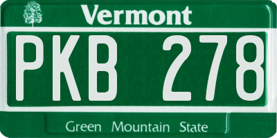 VT license plate PKB278